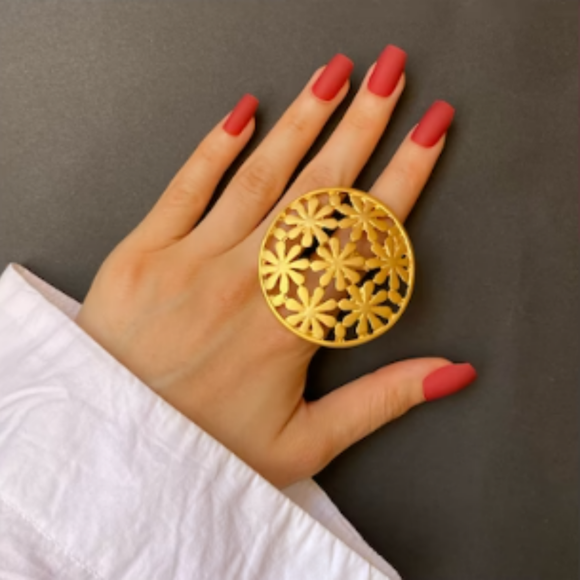 BAGUE large florale