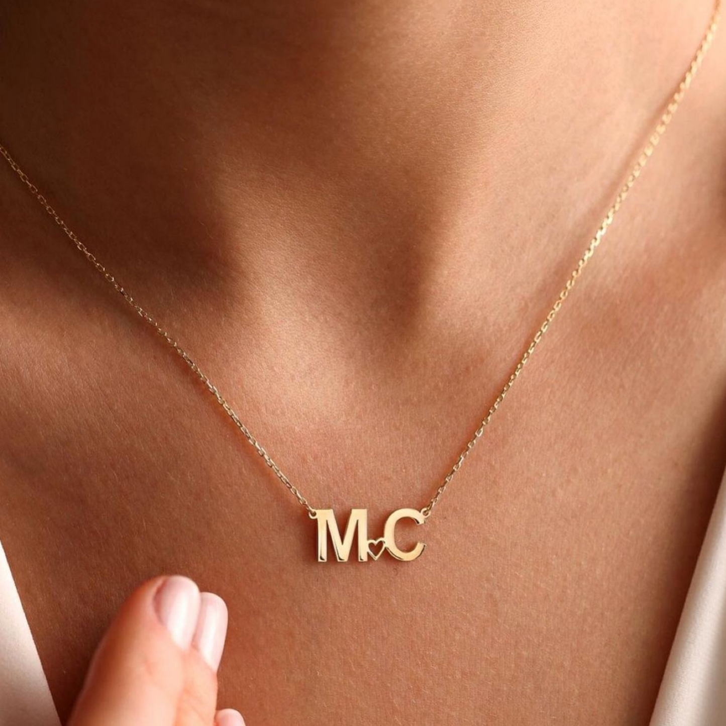 Collier double lettres amour