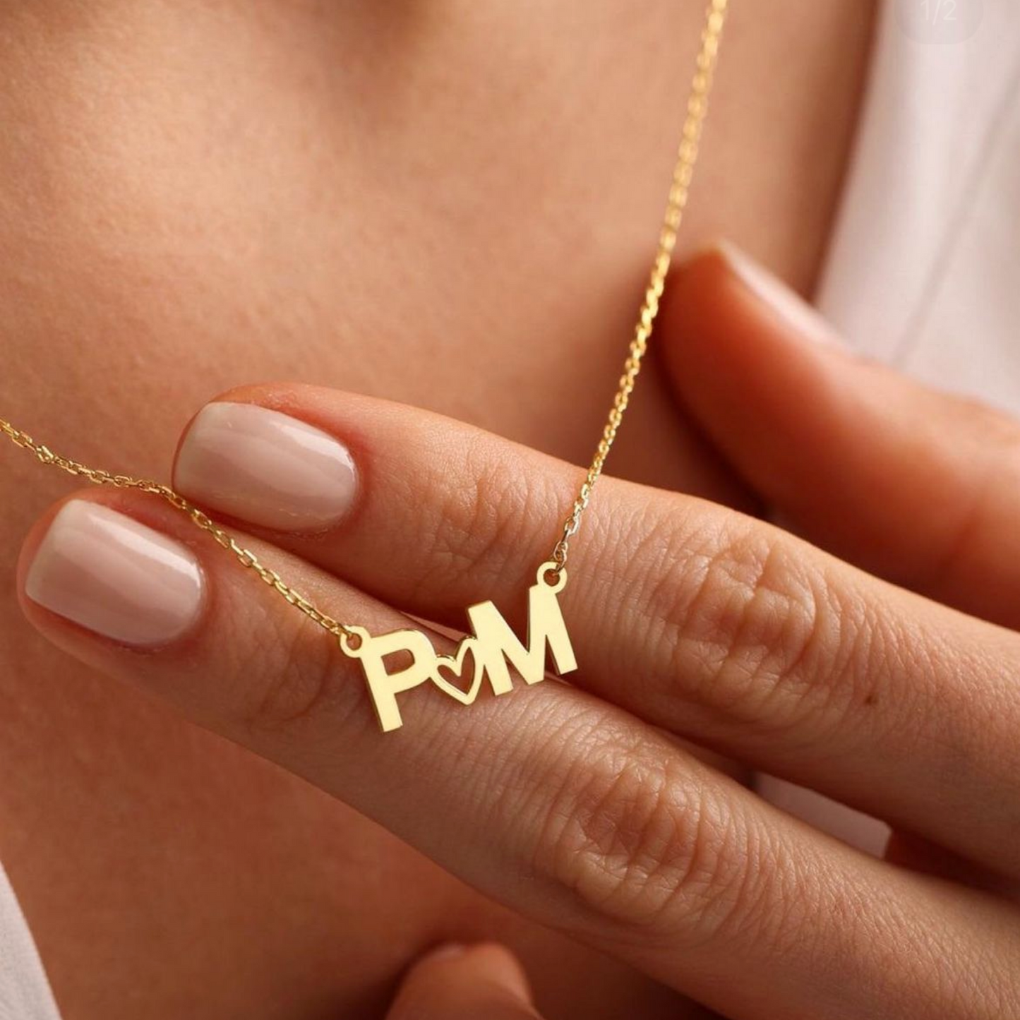 Collier double lettres amour