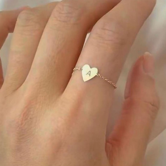 bague lettre coeur