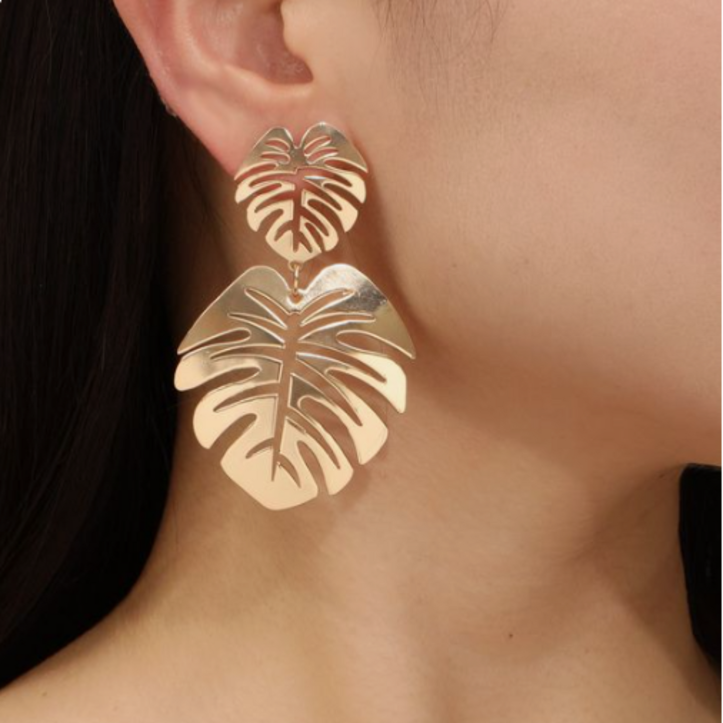 Boucles d'oreilles surdimensionnées leaf