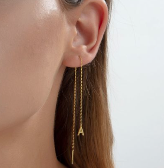 Boucles d'oreilles mailles fines initiales